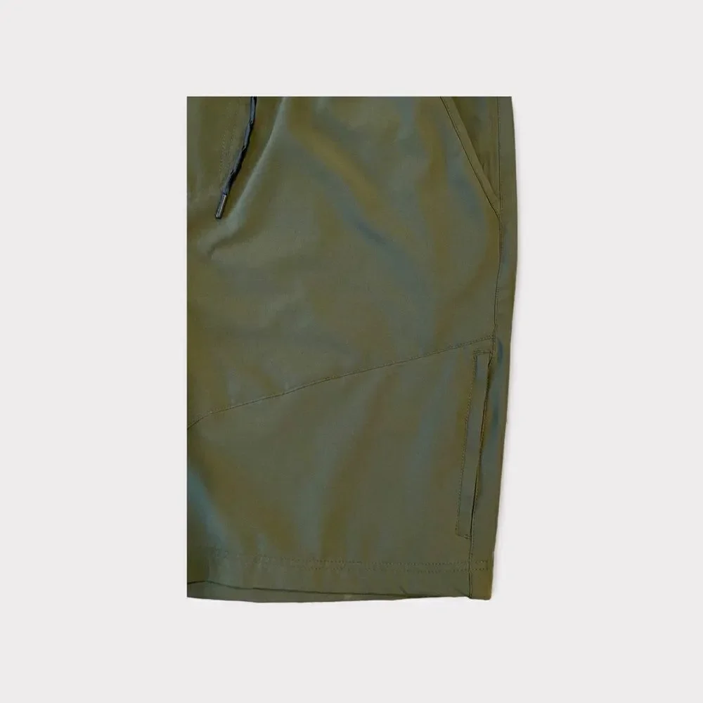 Gerry Activewear Athletic Army Green Shorts With Zip Pockets